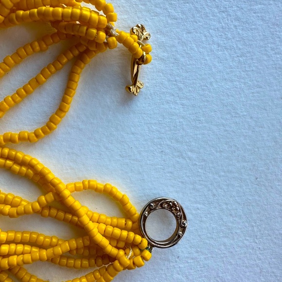 Beaded Yellow 20" Beaded/  Braided Necklace - Picture 5 of 5